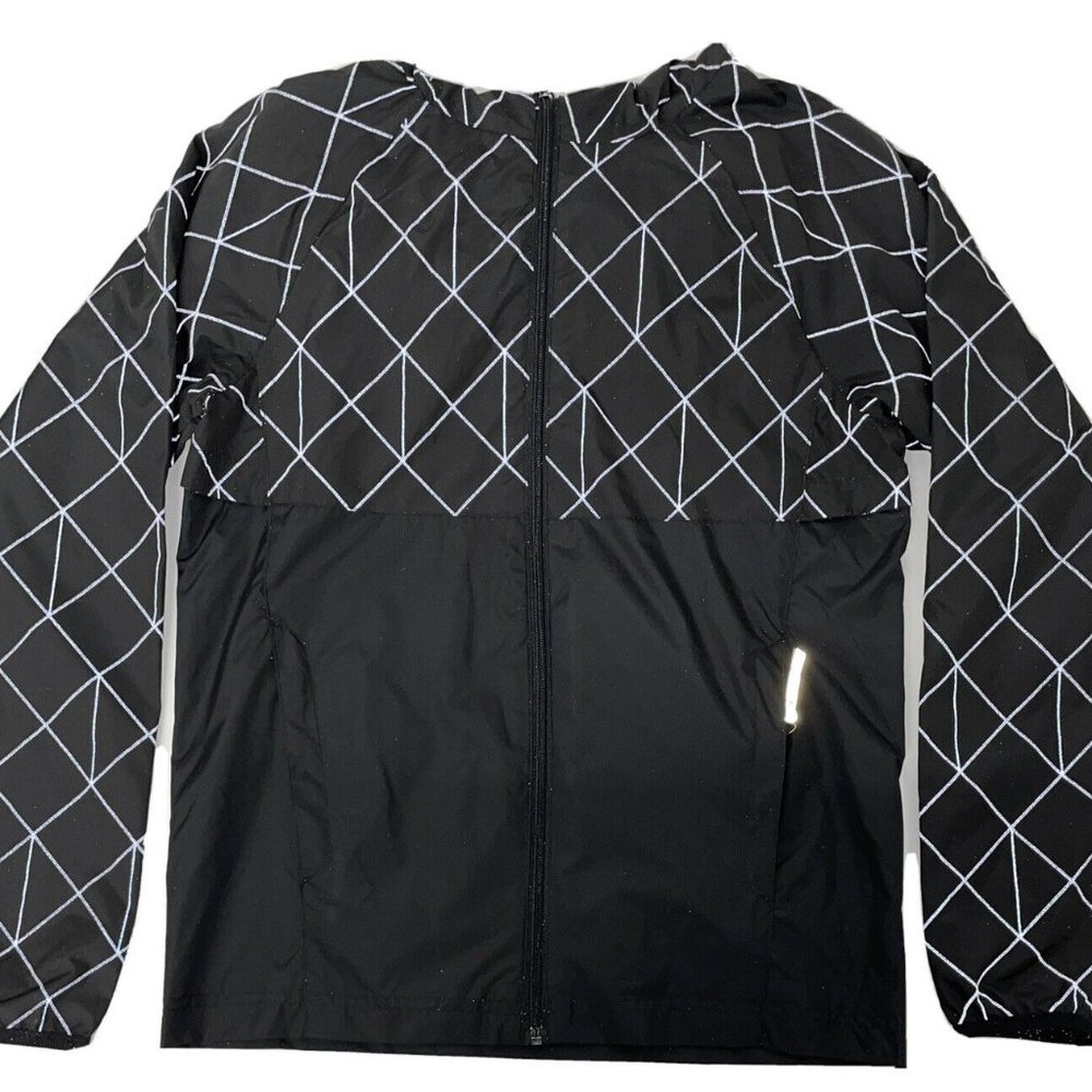 All in Motion Unisex Windbreaker Hoodie Jacket Water Resistant Black Size XS 4/5